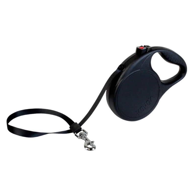 KONG Trail Retractable Leash - Black Size M: up to 30kg, leash length approx. 5m