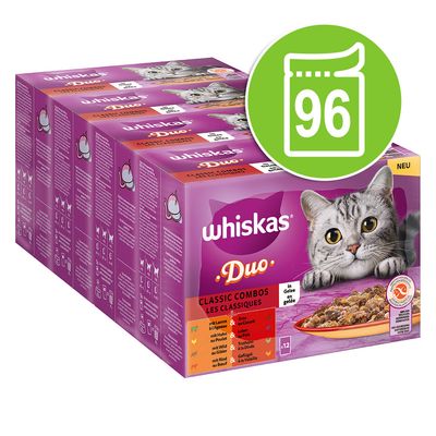 Whiskas Duo Pouches Jumbo Pack 96 x 85g Classic Combos in Jelly
