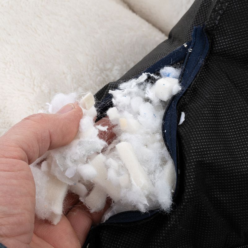 TIAKI Lazy Bear Dog Bed – Ecru Size M: 70 x 55 x 20cm (L x W x H)