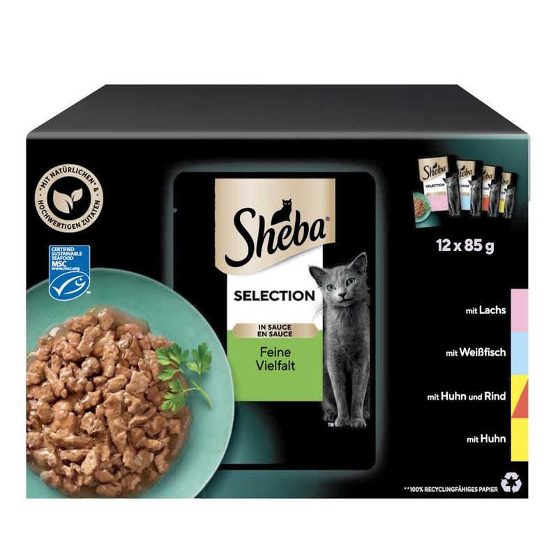 Sheba Pouches Select Slices in Gravy Saver Pack 96 x 85g Succulent Collection in Gravy