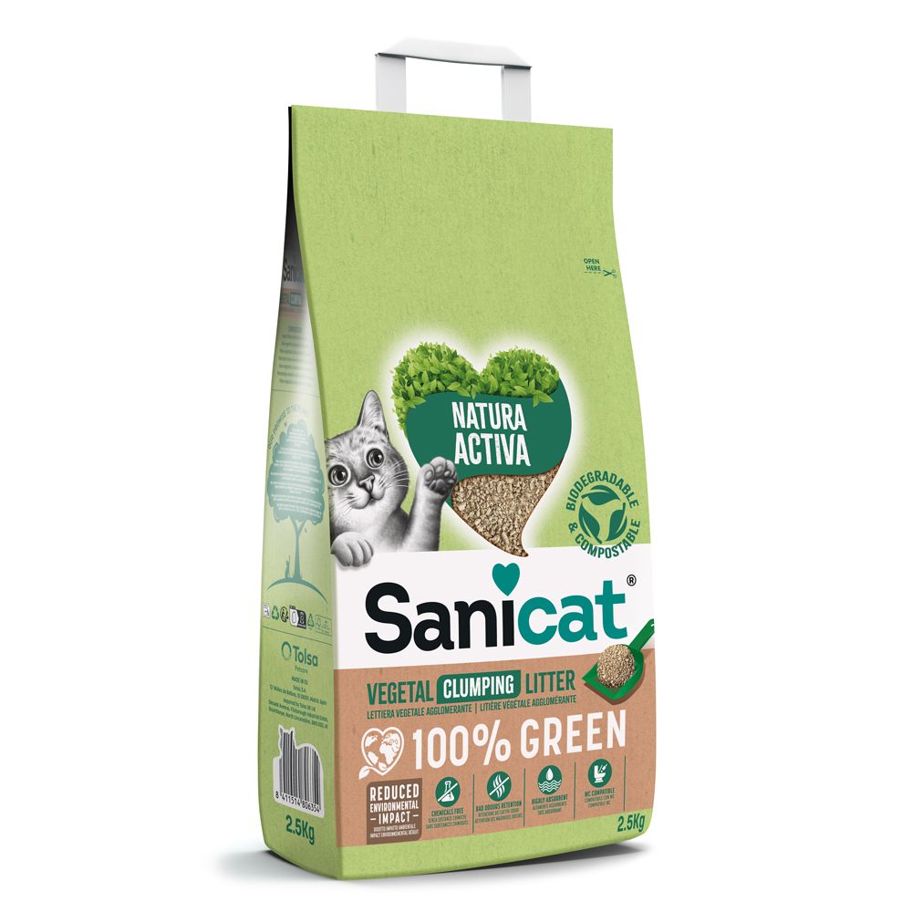 Sanicat Natura Activa 100% Green Clumping Cat Litter 2.5kg