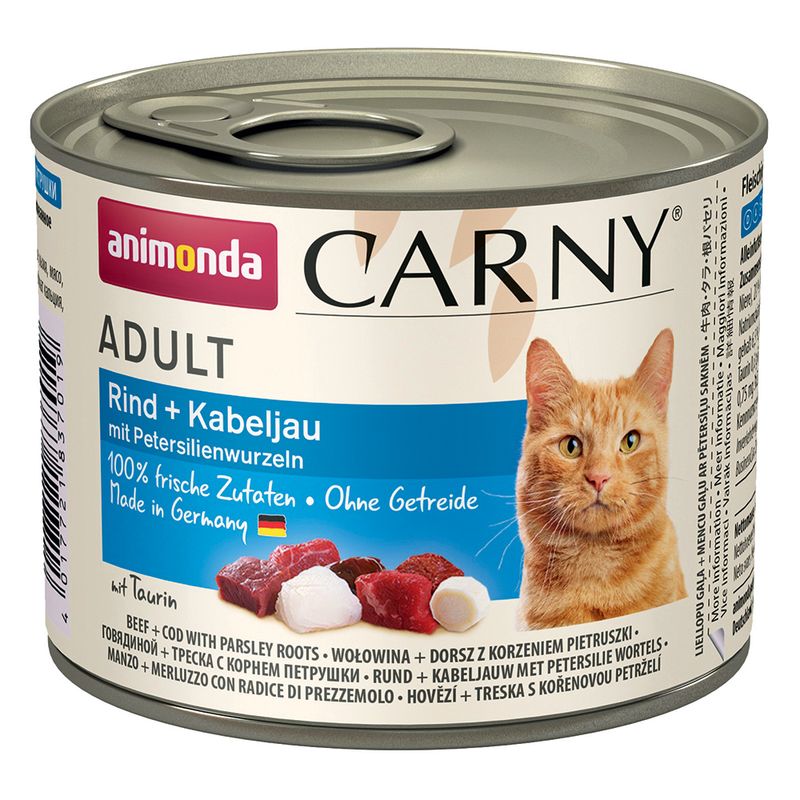 Mixed Megapack animonda Carny Adult 12 x 200g Poultry & Beef Varieties