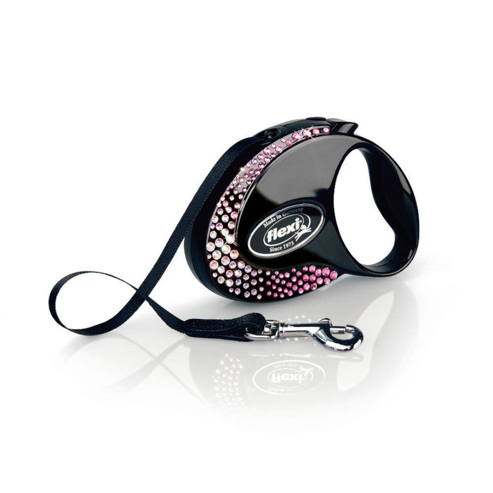 flexi Glam Composition Harness Leash - Black Size S: up to 12kg (3m)