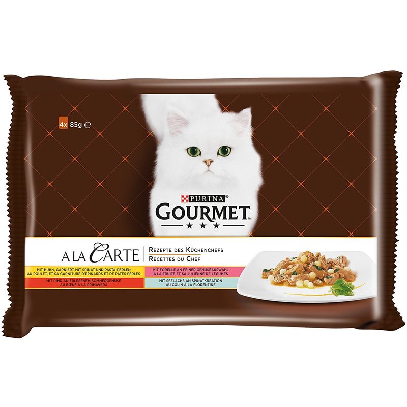 Gourmet A La Carte Mixed Trial Pack 4 x 85g Chicken, Trout, Beef, Pollack