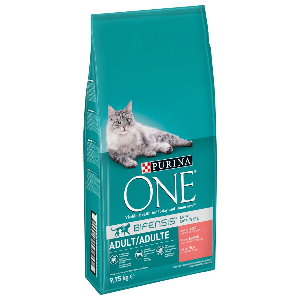 PURINA ONE Adult Salmon & Whole Grains Dry Cat Food 9.75kg