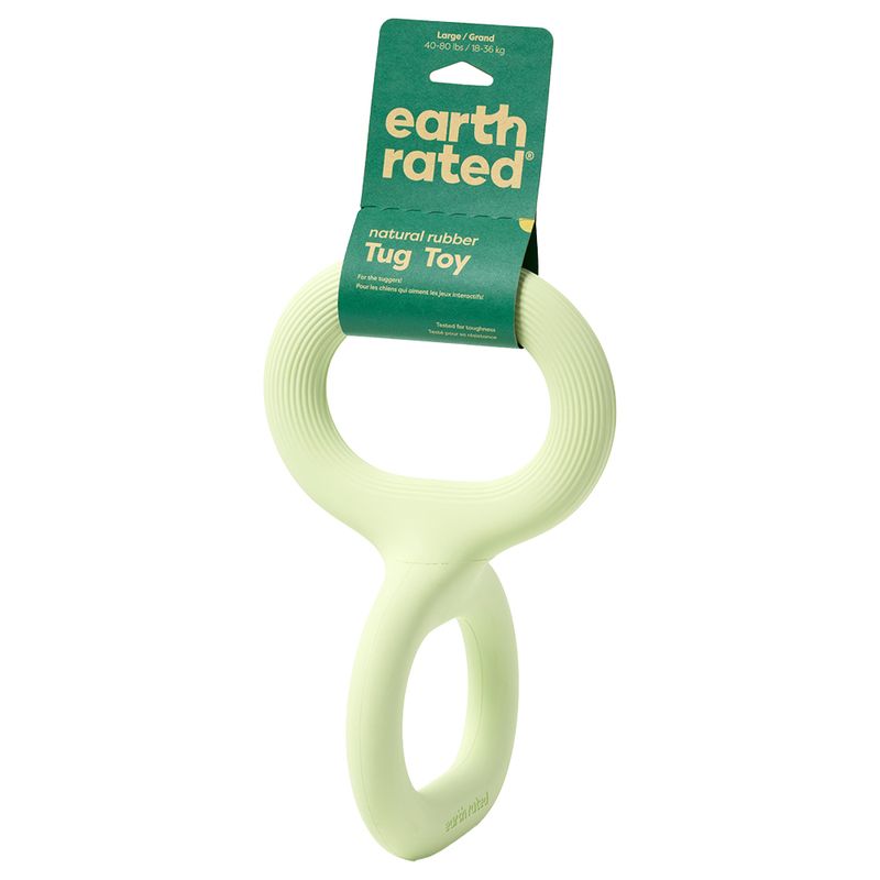 Earth Rated Natural Rubber Tug Toy Size S: 14 x 22.6cm (L x W)