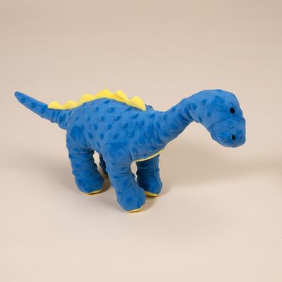 TIAKI Blue Dino Plush Dog Toy approx. 38 x 10 x 20 cm (L x W x H)