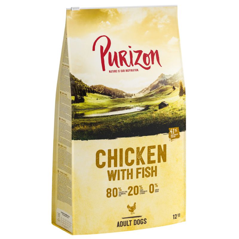 Purizon Grain-Free 80:20:0 Economy Pack 2 x 12kg Adult Chicken with Fish – Grain-free (2 x 12kg)