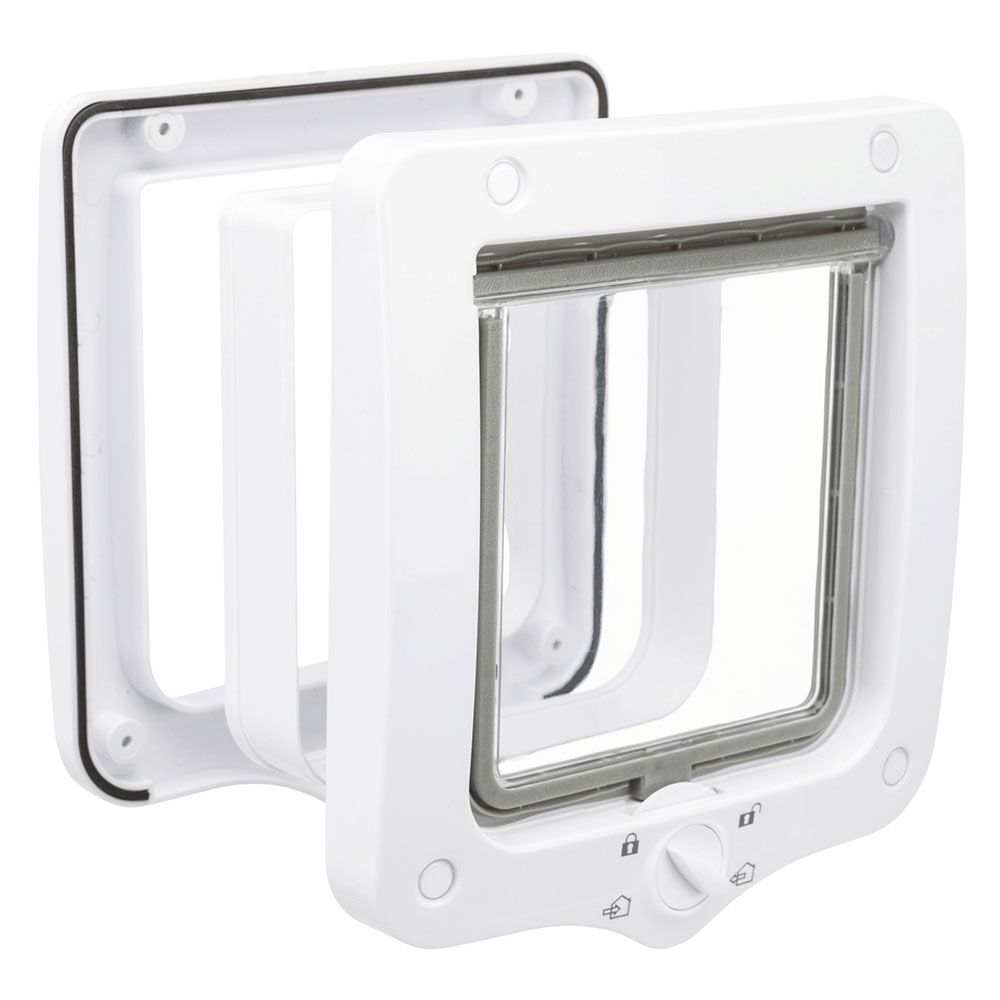 Trixie 4-Way Cat Flap with Tunnel White Cat Flap