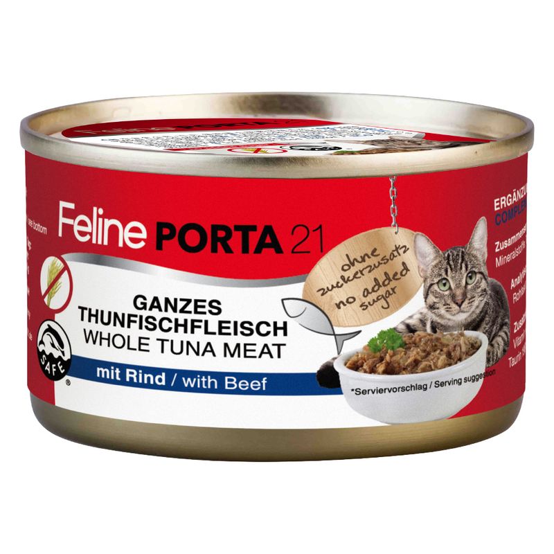 Feline Porta 21 - 6 x 90g Whole Tuna with Shrimps