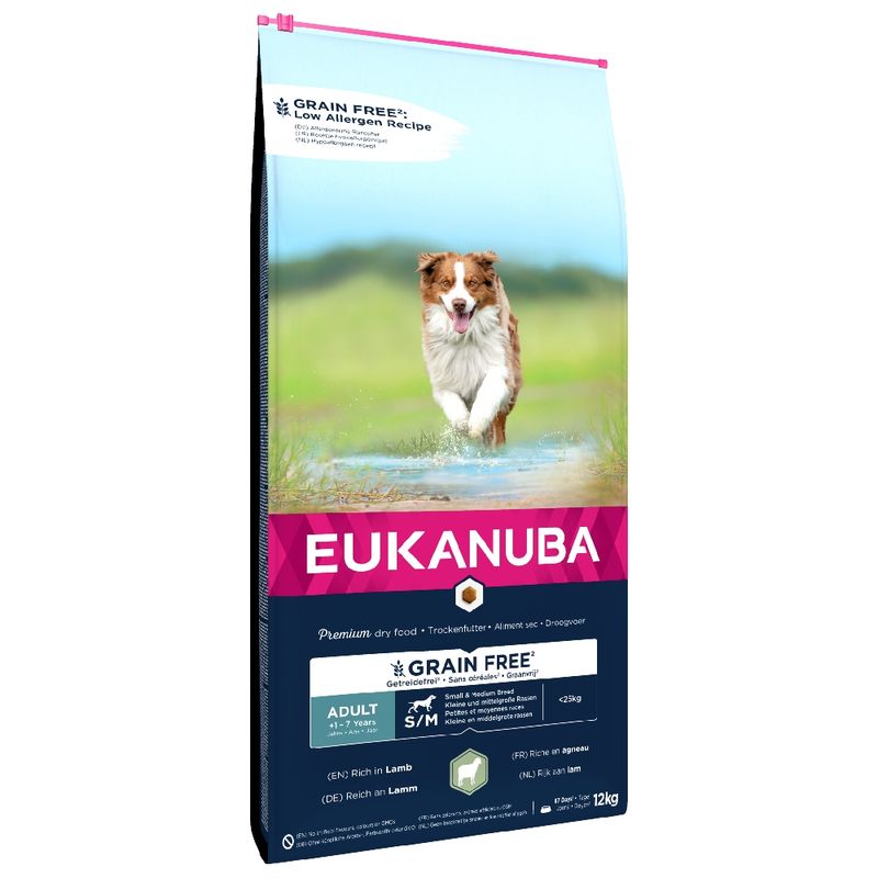 Eukanuba Grain Free Small & Medium Breed Adult - Lamb 12kg