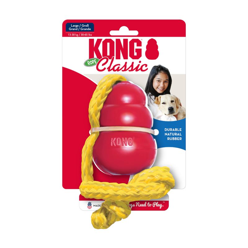 KONG Classic with Rope Size L: approx. 7 x 65cm (diameter x L)