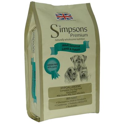 Simpsons Premium Sensitive Adult Lamb & Potato Dry Dog Food 2kg