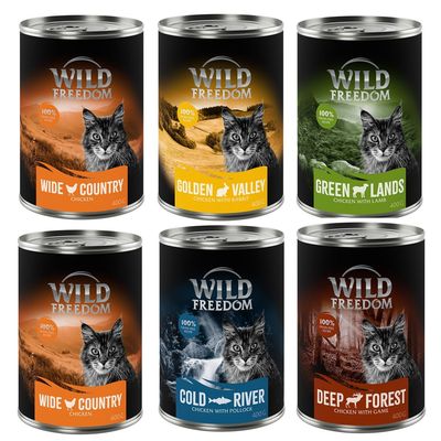 Wild Freedom Adult 6 x 400g Mixed Pack I - Grain-Free (Chicken, Pollock, Lamb, Rabbit, Game)