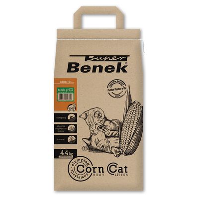 Super Benek Corn Cat Fresh Grass Clumping Litter 7l (approx. 4.4kg)