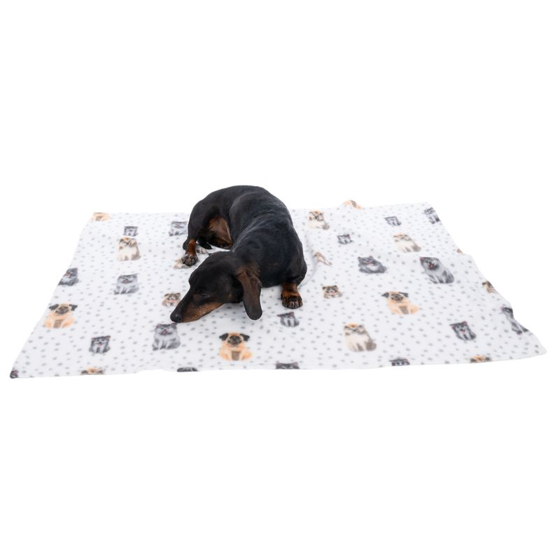 zooplus Basics Dogs & Dots Fleece Cuddle Blanket 100 x 70 cm (L x W)
