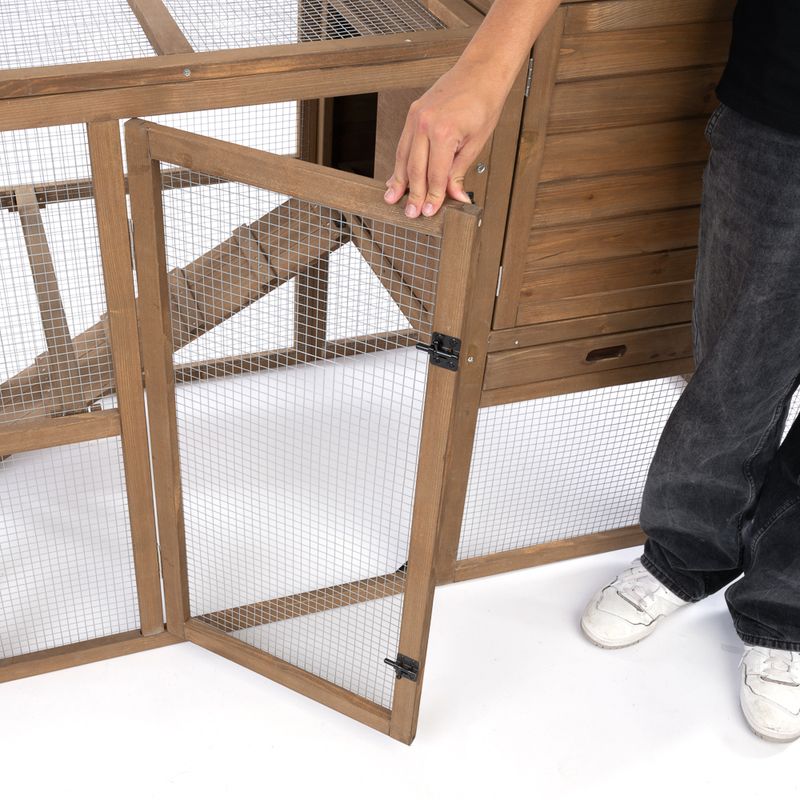 TIAKI Ranch Wooden Chicken Coop (Optionally Expandable) Attached Enclosure: 116 x 78 x 89.8 cm (L x W x H)