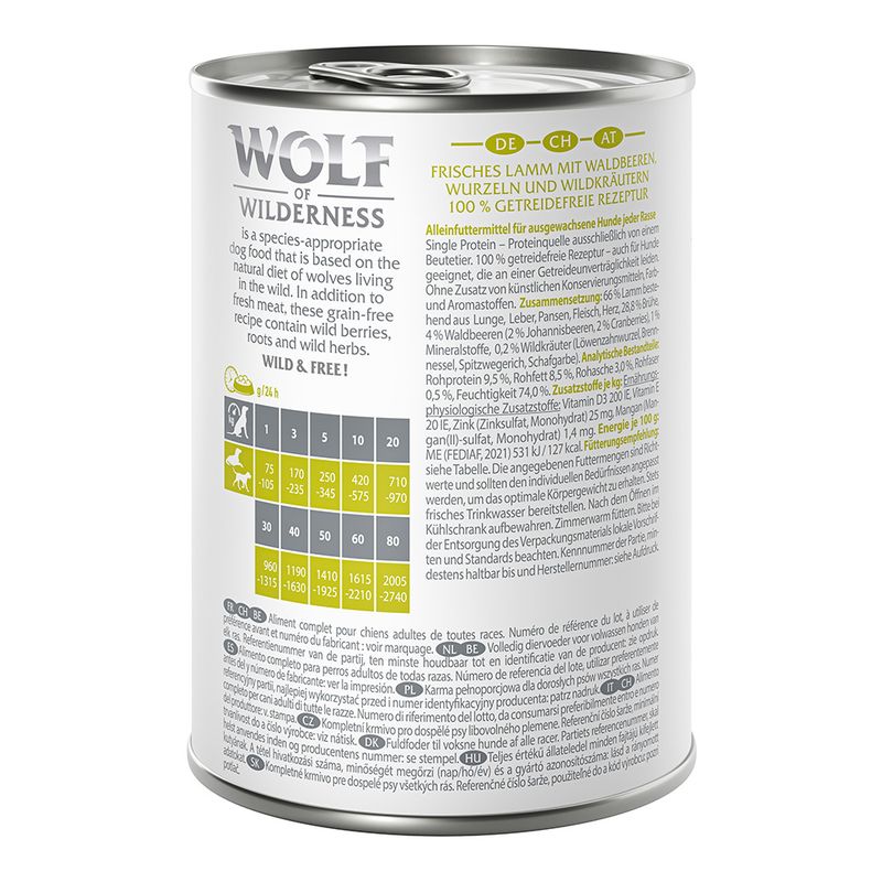 Wolf of Wilderness Adult Single Protein 6 x 400g Mixed Pack 1 (3 Varieties)