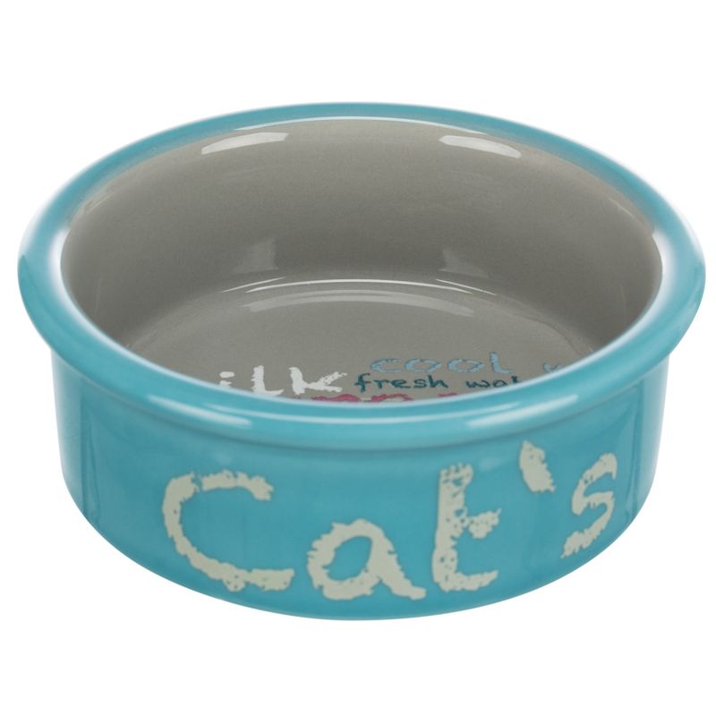 Trixie Eat on Feet Ceramic Bowl Set 2 x 300ml, 12cm diameter (light grey/dusky pink/light blue)