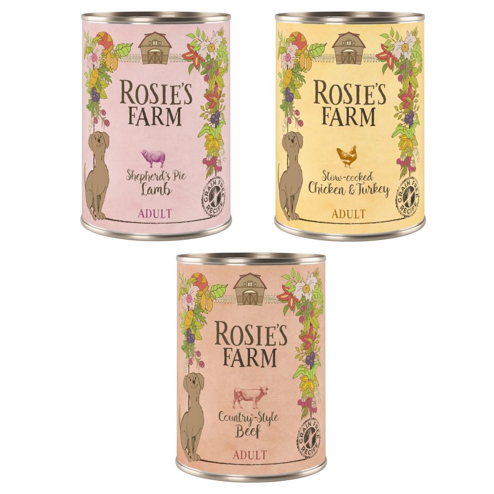 Rosie's Farm Adult Mixed Trial Packs - 6 x 400g Mixed Pack I (3 Flavours)