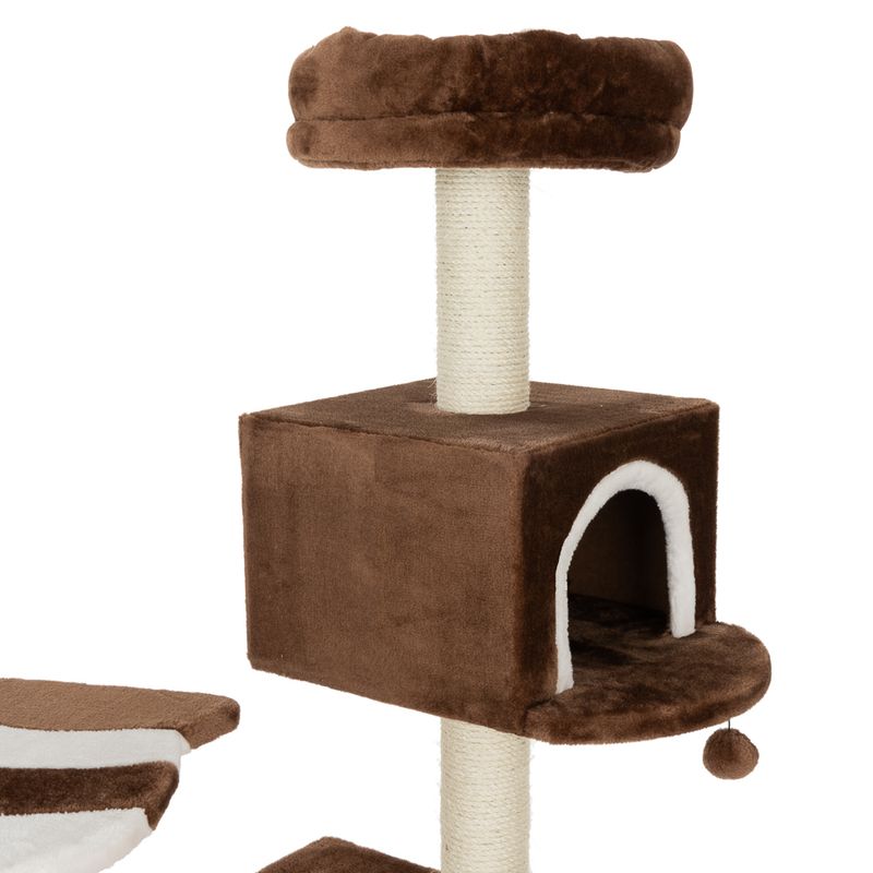 Gingerbread House Cat Tree with Ladder Beige