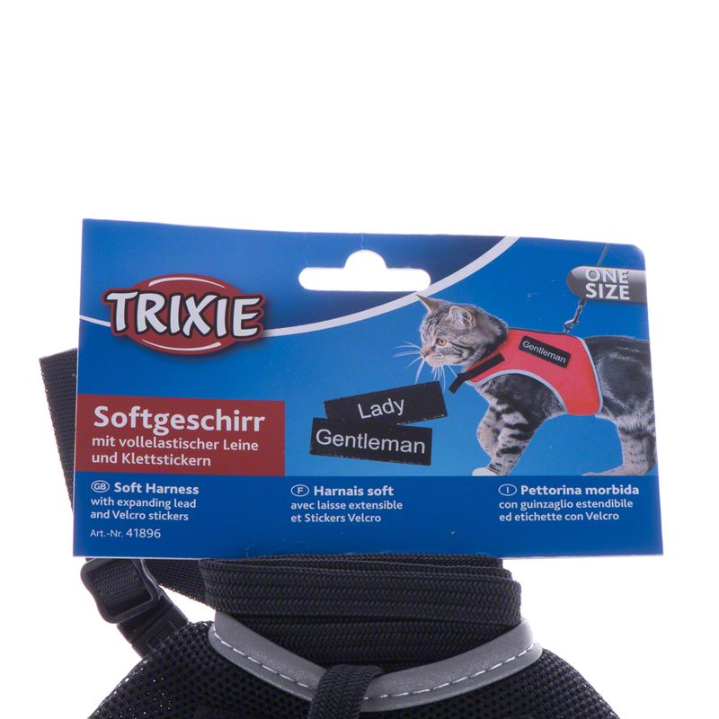 Trixie XCat Harness with Lead and Exclusive Stickers Black