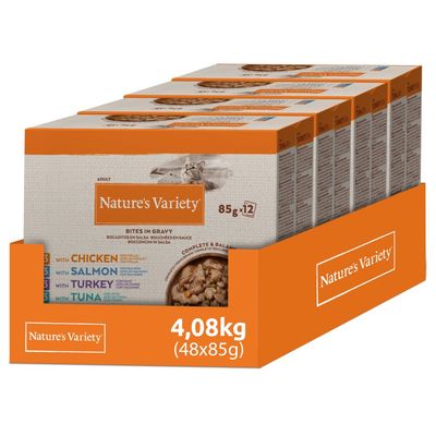 Nature's Variety Bites in Gravy Saver Pack 48 x 85g Mixed Pack (4 Varieties)