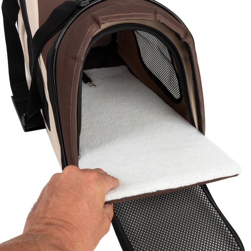 Pet Carrier Brown & Beige: 54 x 26 x 30cm (L x W x H)