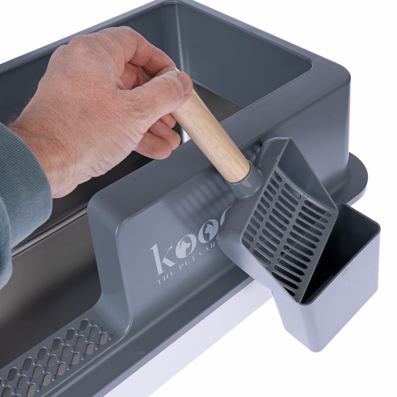 kooa Stainless Steel Litter Box Grey