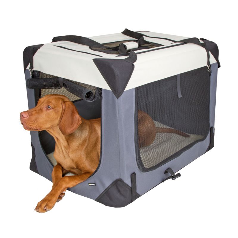 Kerbl Pet Transport Box Journey - Grey/Beige 81 x 58 x 58cm (L x W x H)