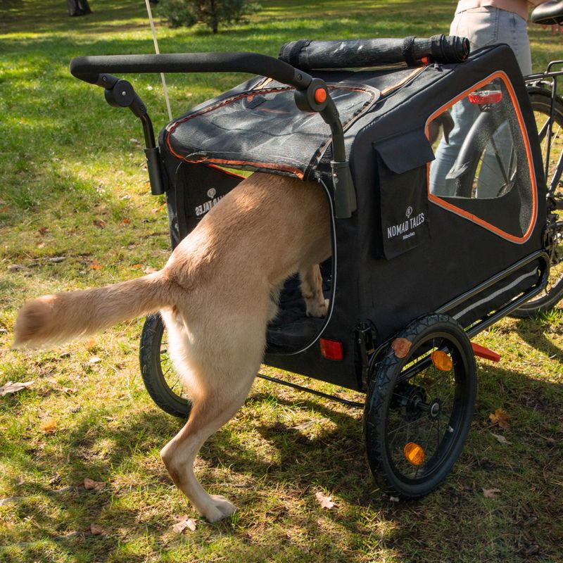 Nomad Tales Spirit Bike Trailer - Ebony/Tangerine 145 x 72 x 102 cm (L x W x H), up to 45kg