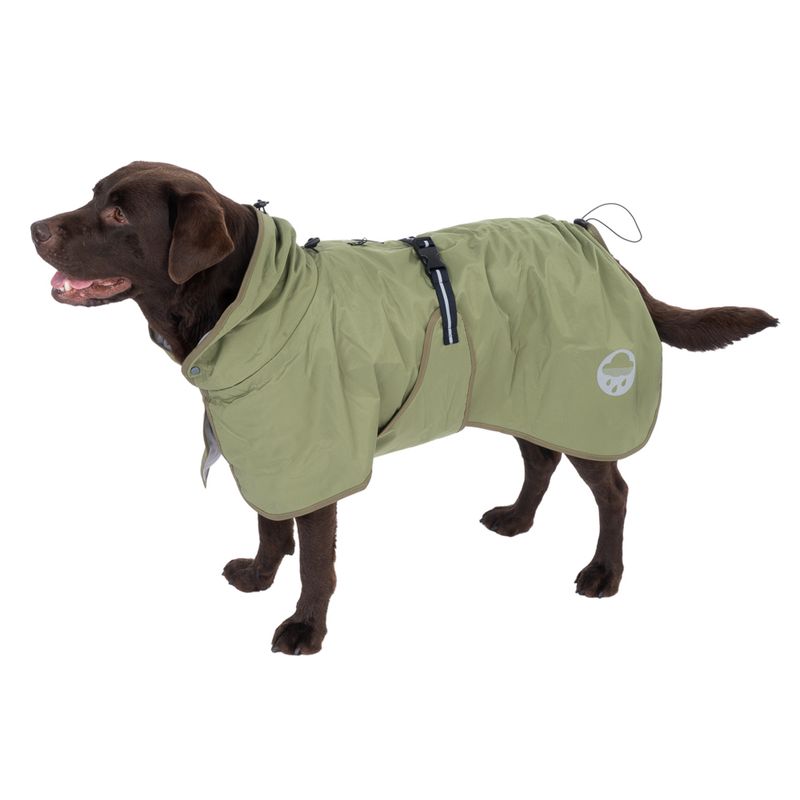 TIAKI Dog Raincoat - Olive approx. 40cm (Back Length)