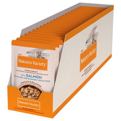 Nature's Variety Bites in Gravy 22 x 85g with Salmon