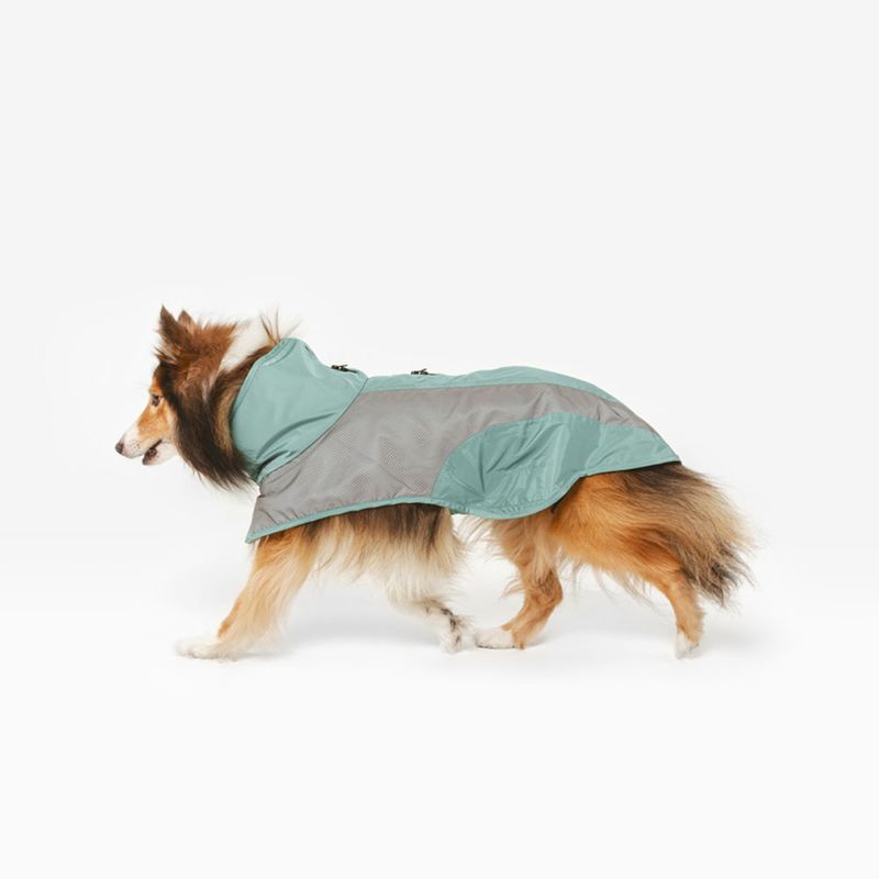 Nomad Tales Spirit Reflective Dog Raincoat - Mint approx. 35cm (Back Length)