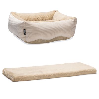 Beeztees Cuddly Set Moza - Beige Cat Bed + Window Sill Cushion