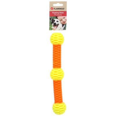 Flamingo Dog Toy Lipa Stick with Balls Size S: 4.9 x 28cm