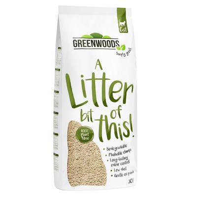 Greenwoods Plant Fibre Natural Clumping Litter 8l (approx. 3.4kg)