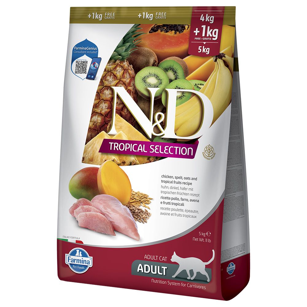 N&D Cat Tropical Selection with Chicken 5kg (4kg + 1kg)