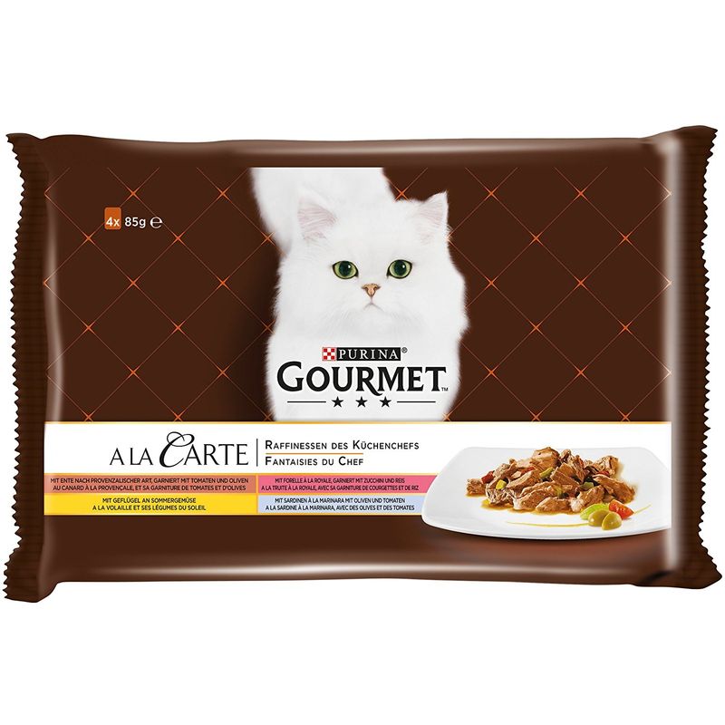 Gourmet A La Carte Mixed Trial Pack 4 x 85g Chicken, Trout, Beef, Pollack