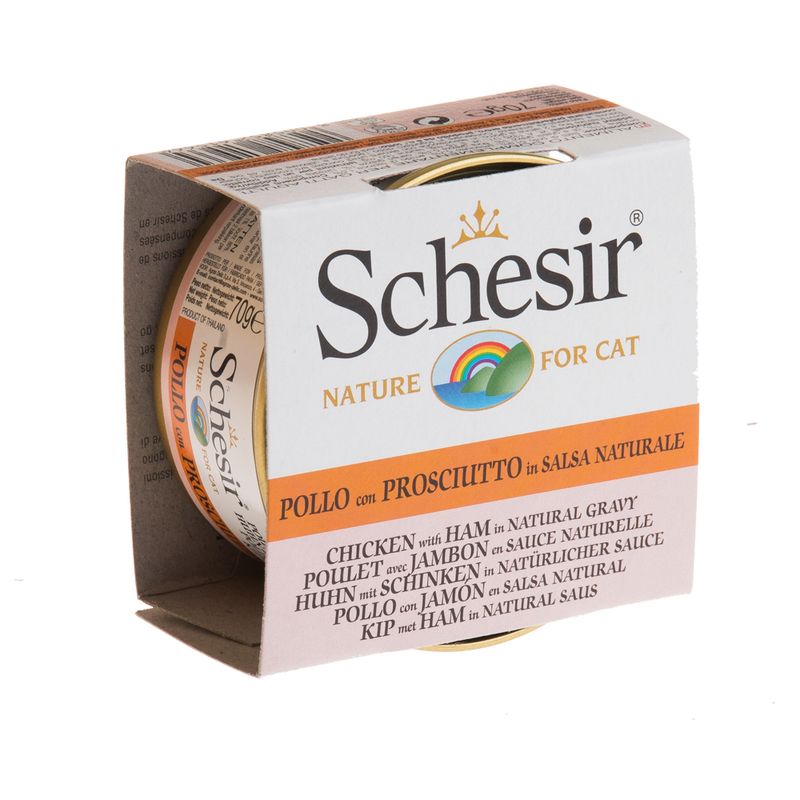 Schesir in Natural Gravy 6 x 70g Chicken & Ham