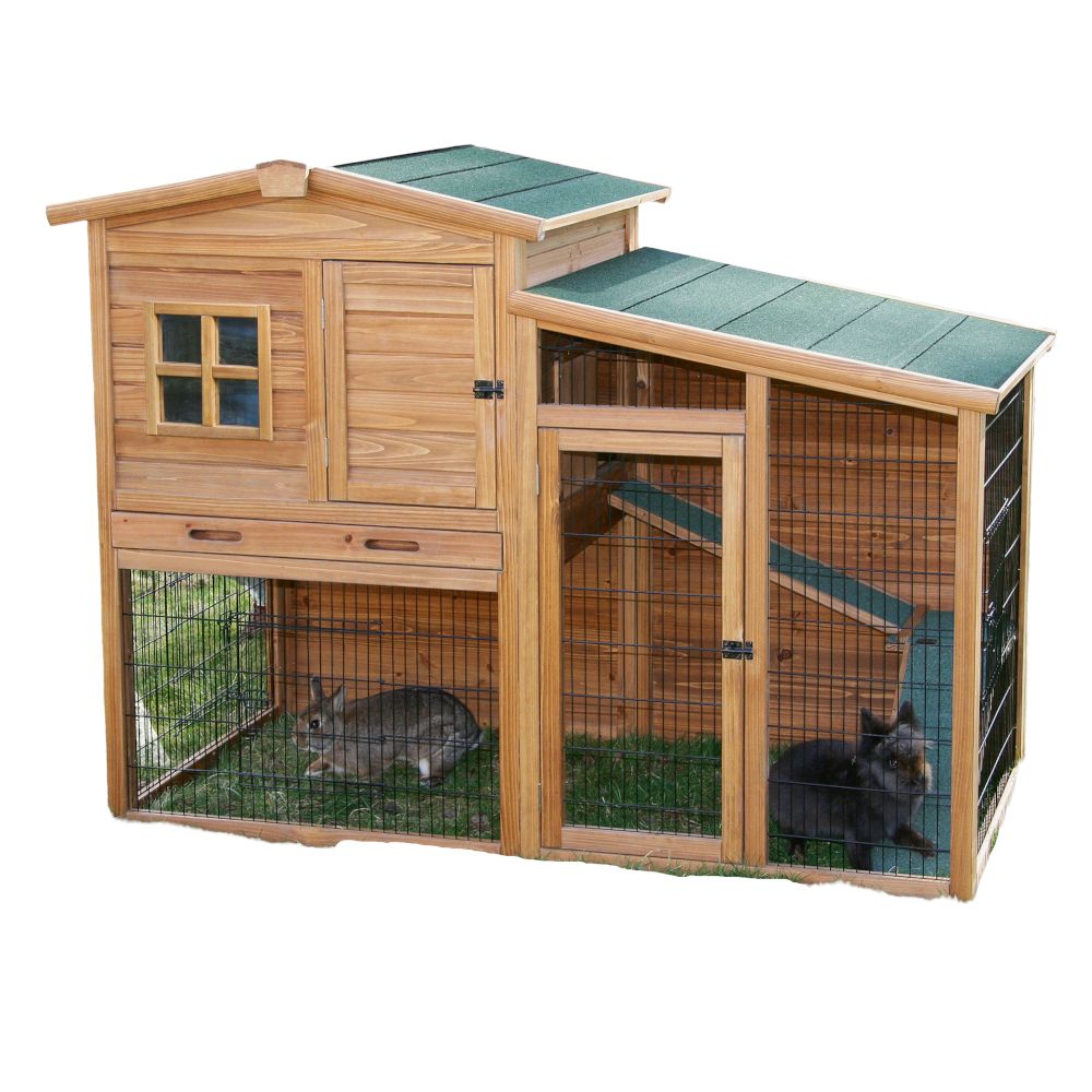 Kerbl Pet Small Animal Hutch Fortuna Incl. Outdoor Enclosure 220 x 115 x 75cm (L x W x H)