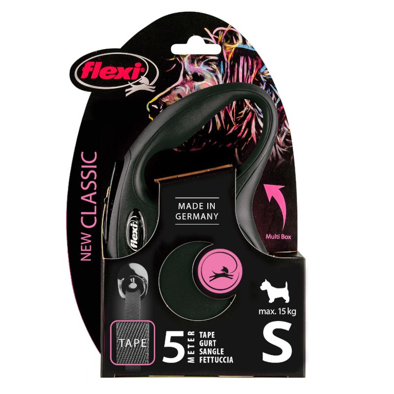 flexi Black New Classic Harness 5m Lead S: up to 15kg