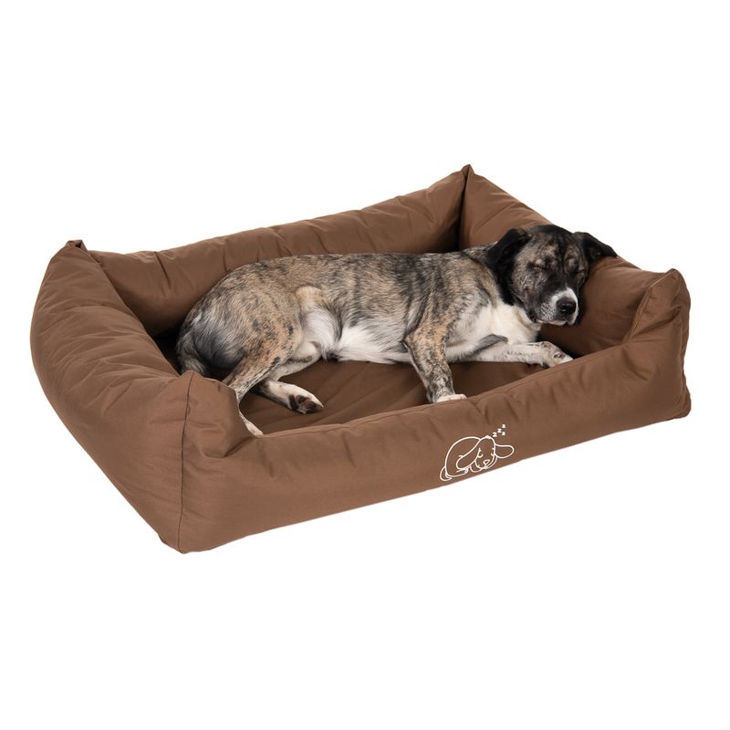 Strong & Soft Dog Bed - Brown 76 x 60 x 21cm (L x W x H)