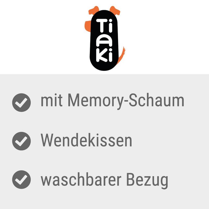 TIAKI Dog Bed Chenille L 65 x W x H 60 x 18 cm