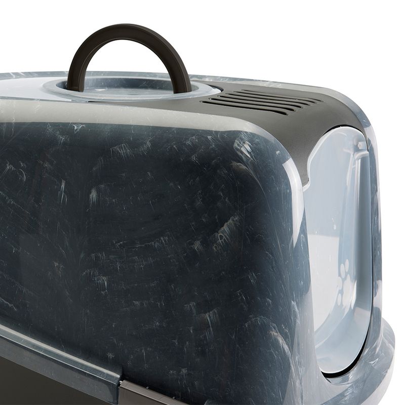 Savic Nestor Jumbo Marble Cat Litter Tray Anthracite white marble / black