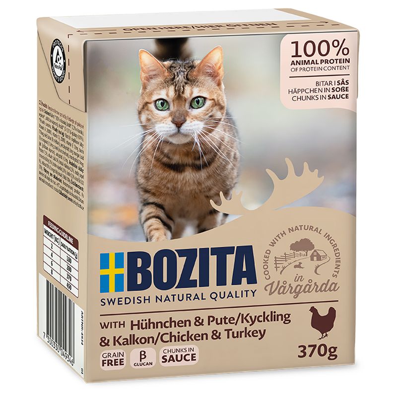Bozita Tetra Chunks in Sauce 6 x 370g Chicken & Turkey