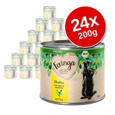 Feringa Organic Kitten Saver Pack 24 x 200g Mixed Pack (2 Varieties)
