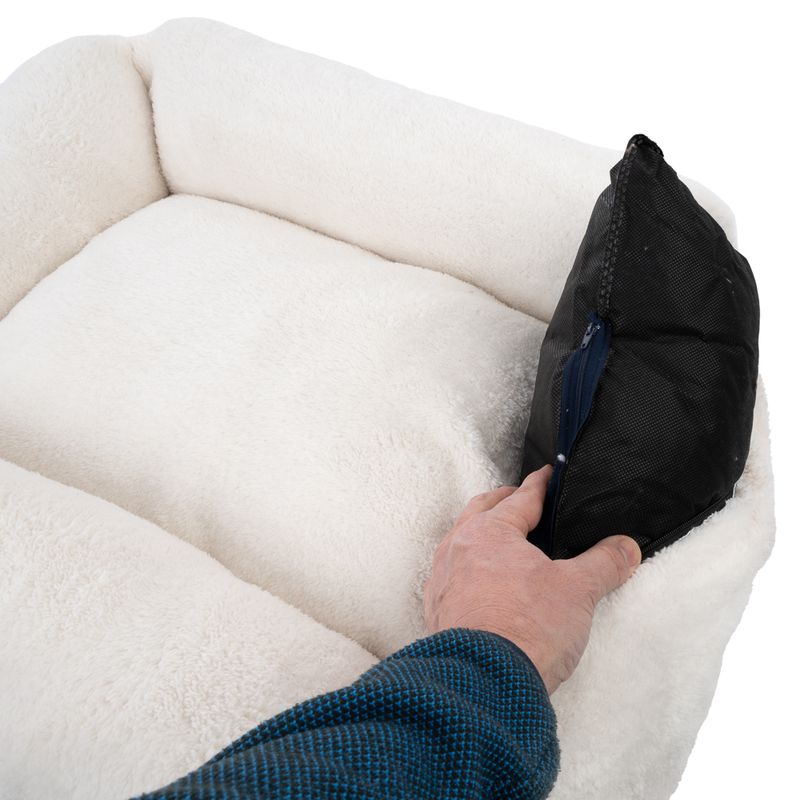 TIAKI Lazy Bear Dog Bed – Ecru Size M: 70 x 55 x 20cm (L x W x H)