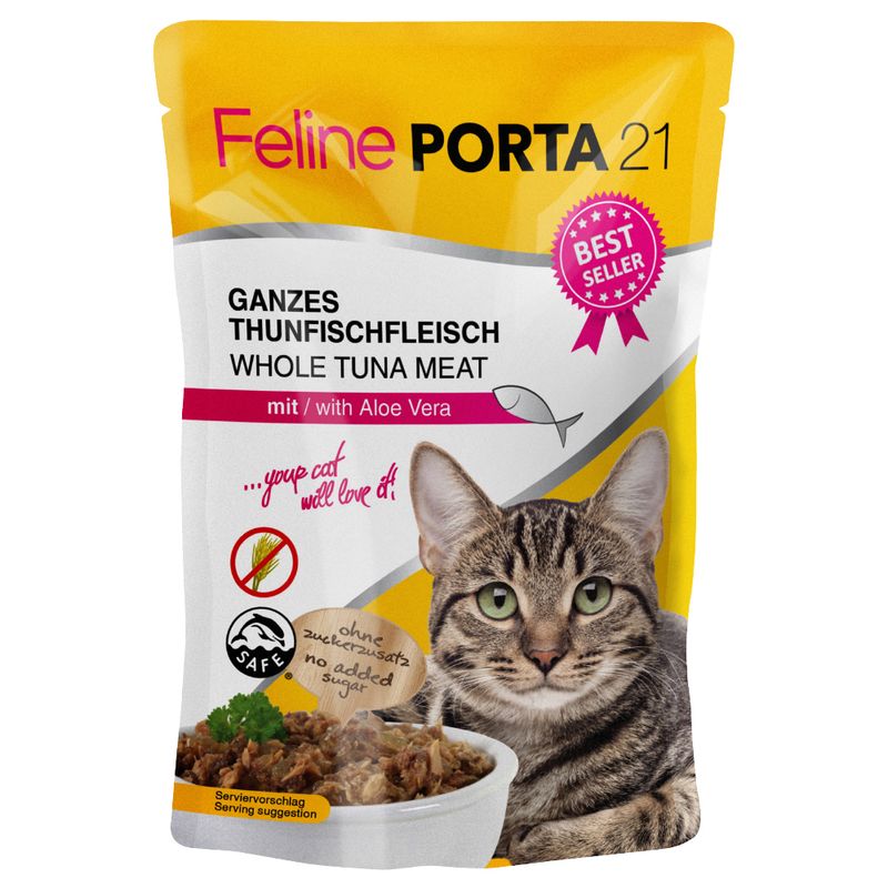 Feline Porta 21 Pouches 6 x 100g Whole Tuna with Surimi