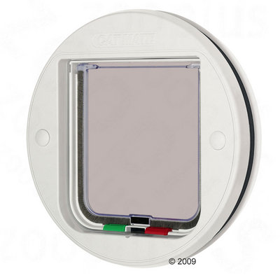 Cat Mate Glass Fitting Cat Flap - 4 Way Lock White